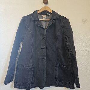 Vintage 100% Cotton St Johns Bay Women's Black Denim Jacket